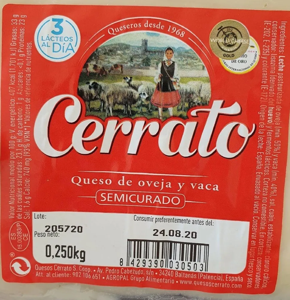 Queso de oveja y vaca semicurado