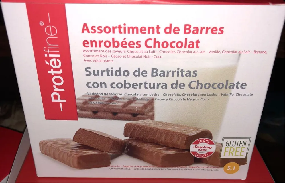 Assortiment de barres enrobees chocolat