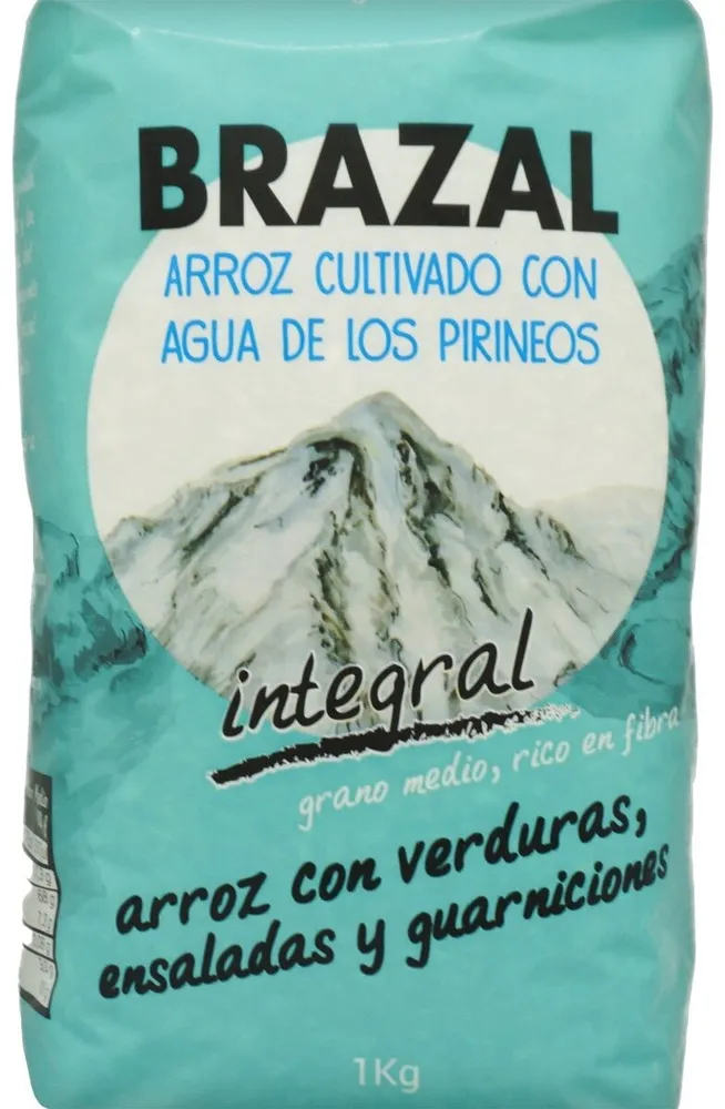 Arroz integral cultivado con agua de los pirineos