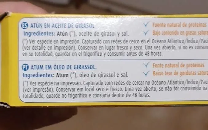 Atun en aceite de girasol