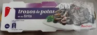 Trozos de potas en su tinta