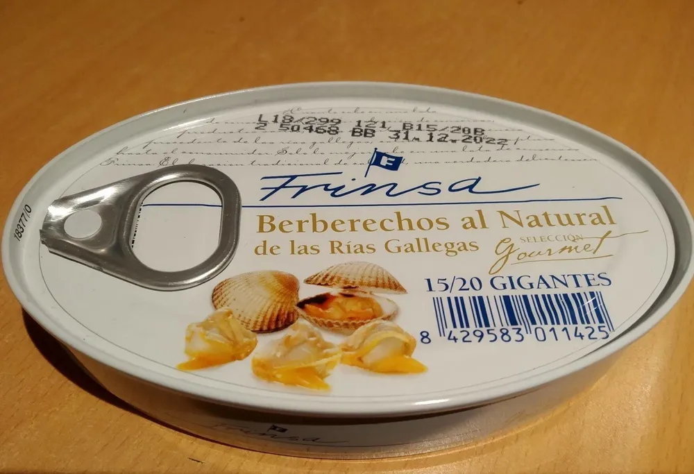 Berberechos al natural de las rías gallegas