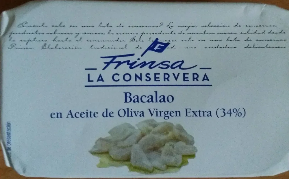 Bacalao en aceite de oliva virgen extra 34%