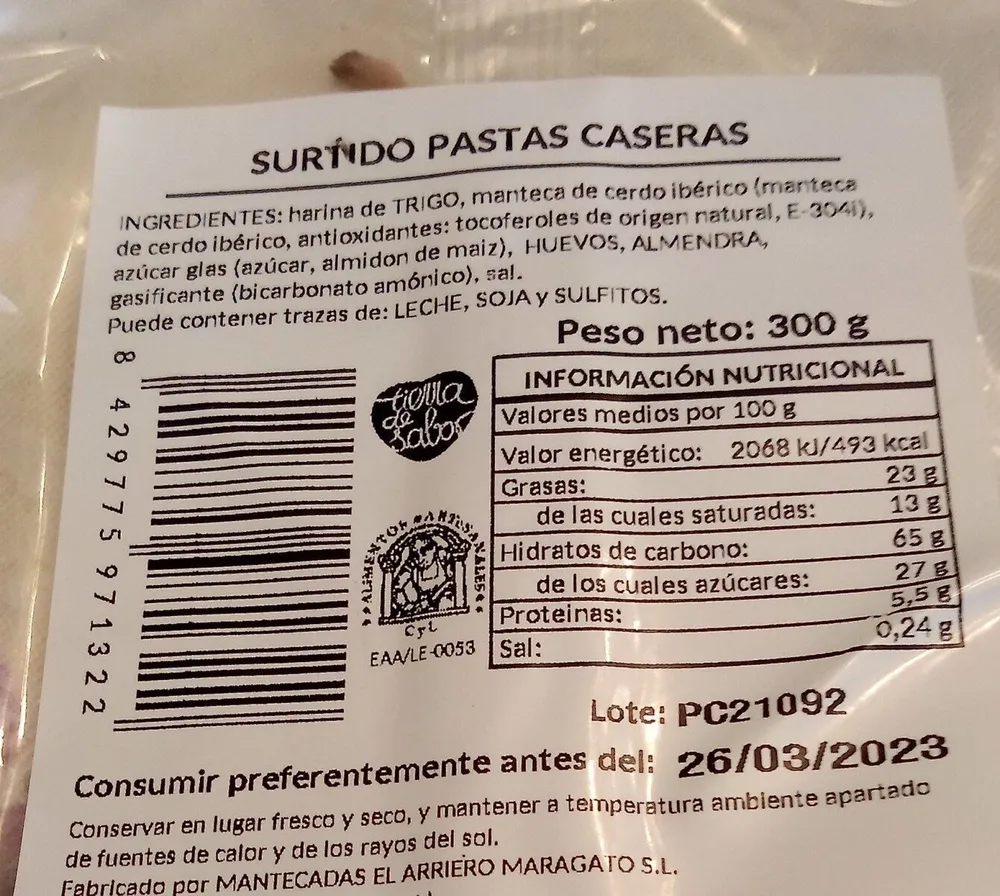 Surtido pastas caseras