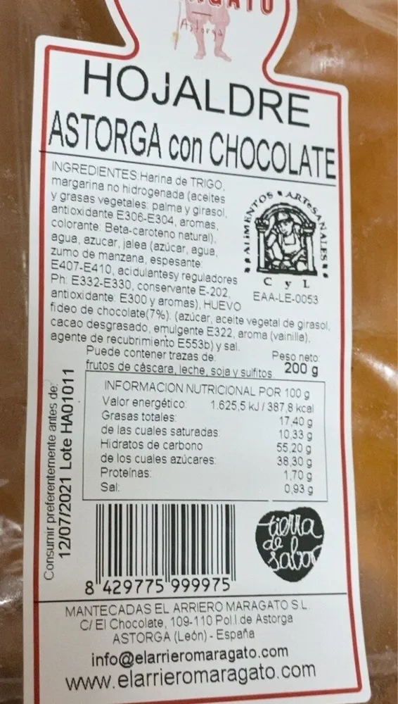 Hojaldre astorga chocolate