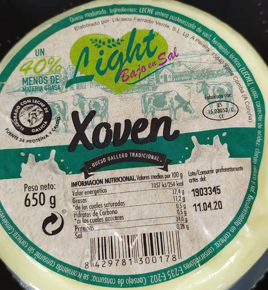 Queso gallego tradicional Xoven Light
