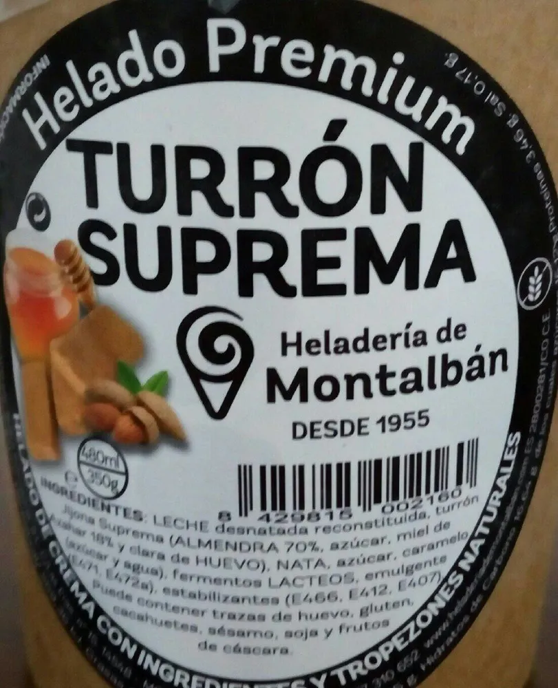 Helado turrón suprema