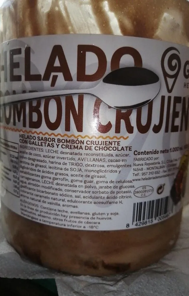 Helado bombón crujiente