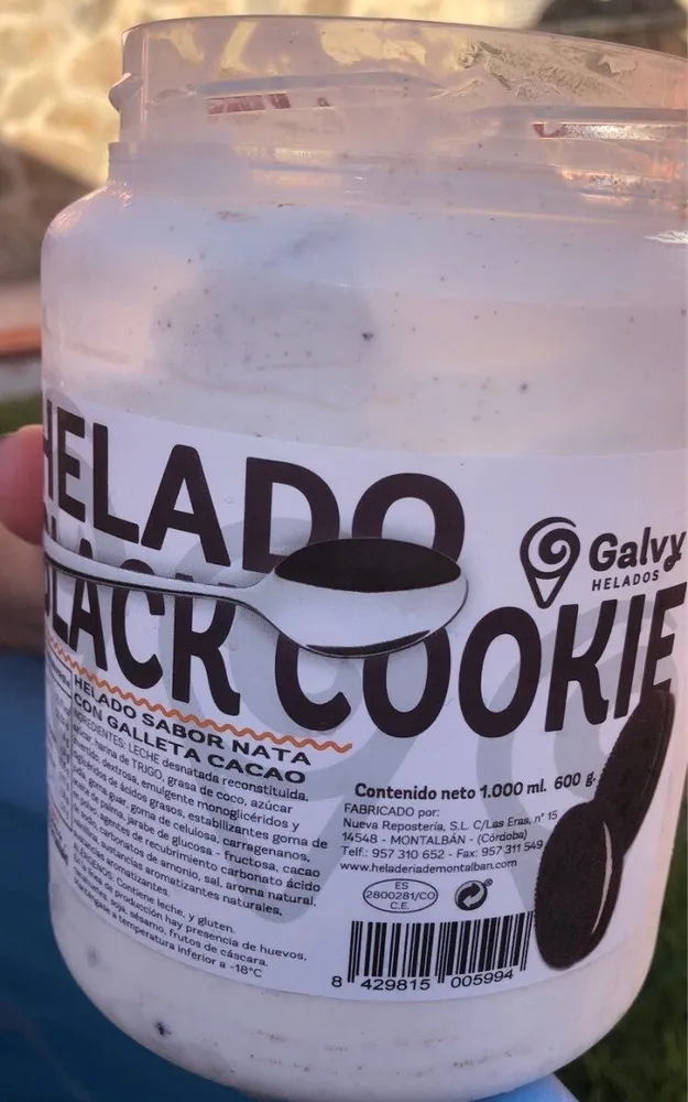 Helado black cookie