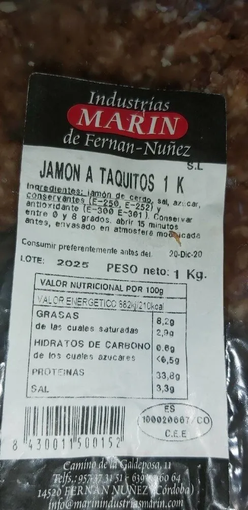 Jamón a taquitos 1kg
