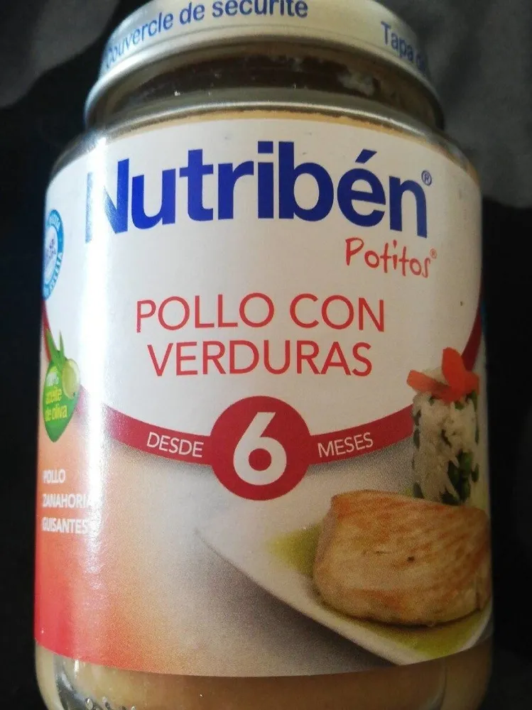 Alimento infantil, de pollo con verduras