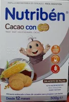 Papilla instantánea de cereales de cacao y galleta