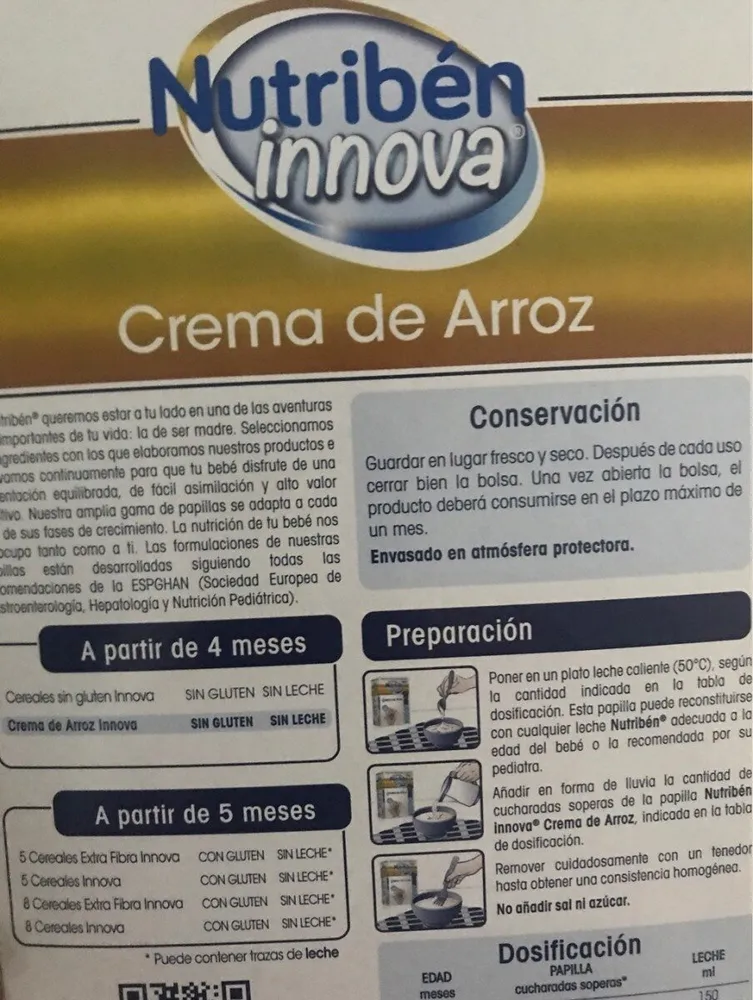 Nutriben innova crema de arroz