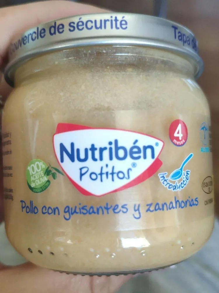 Potito con guisantes y zanahorias