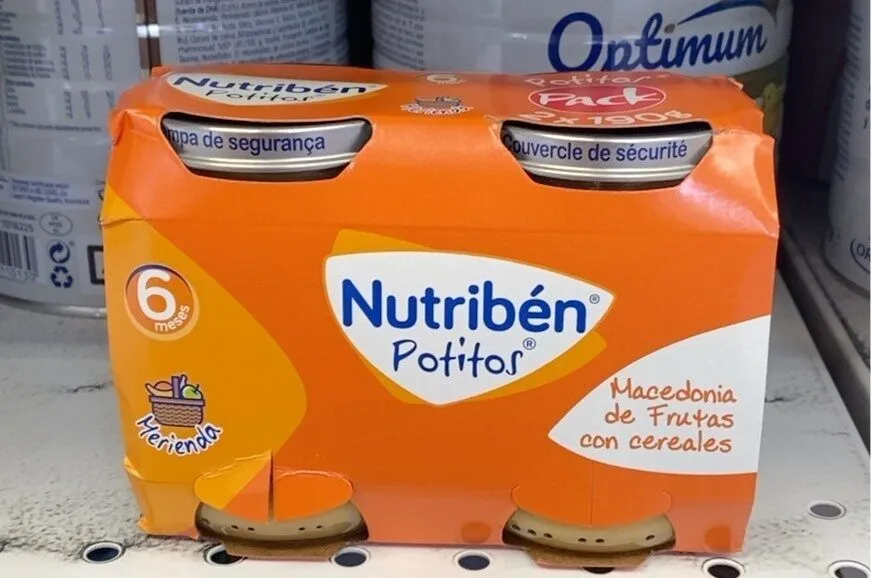 Potito de macedonia de frutas con cereales