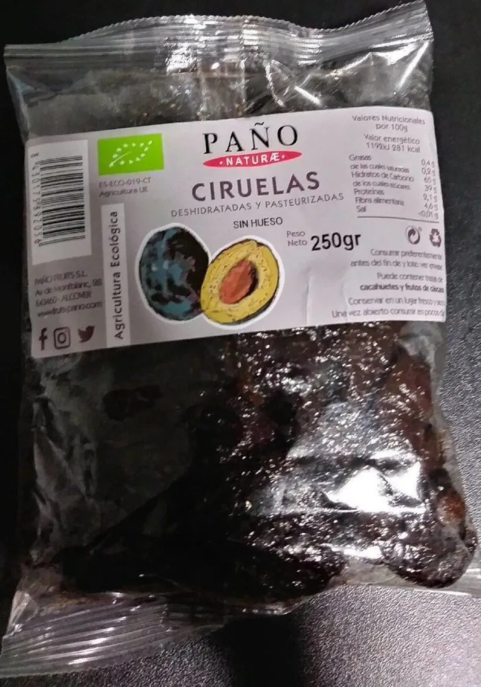 Ciruelas deshidratadas sin hueso