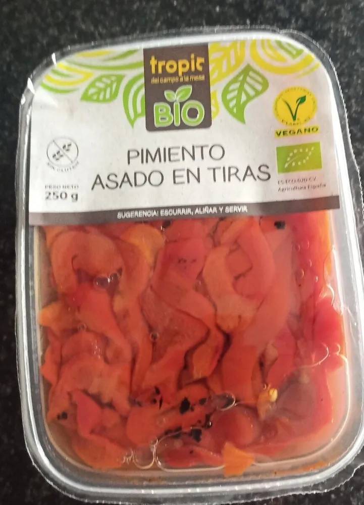 Pimientos asados en tiras