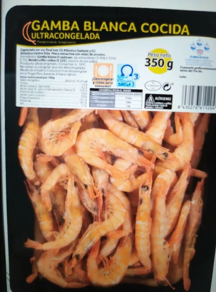 Gamba Blanca Cocida Ultracongelada 350G