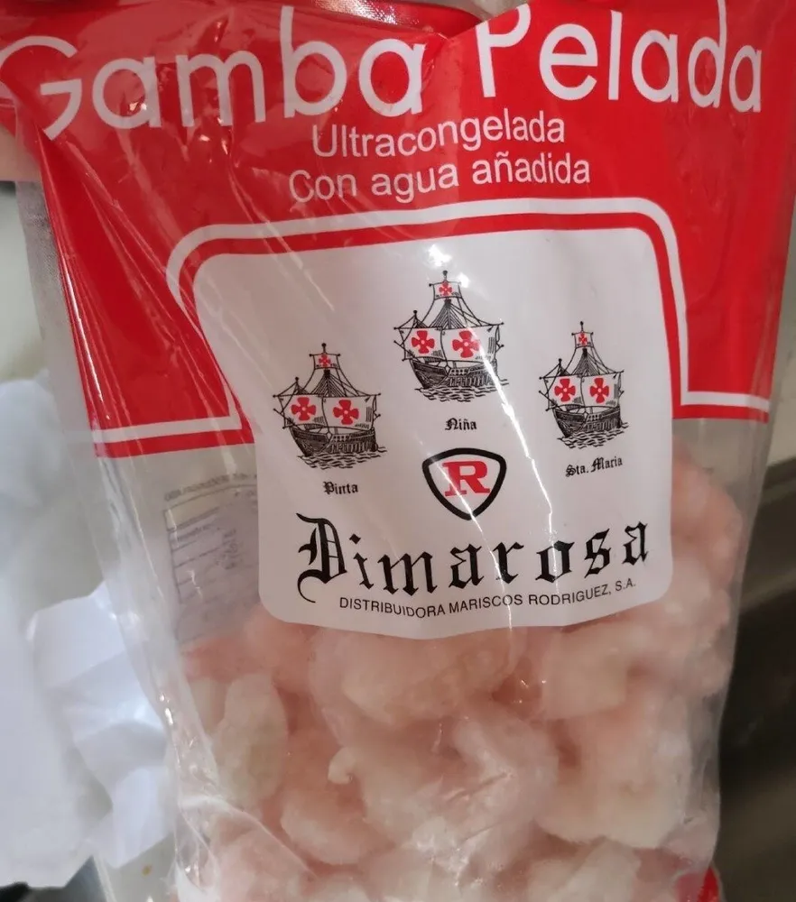 Gamba pelada congelada