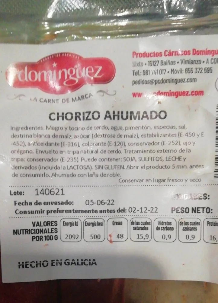 Chorizo ahumado
