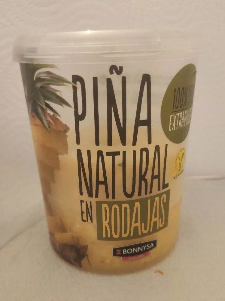 Piña natural en rodajas