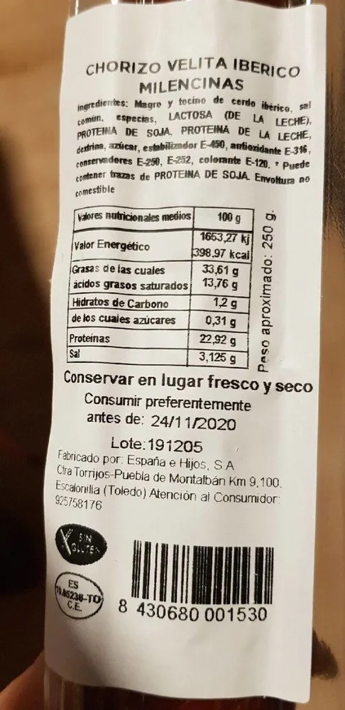 Chorizo velita