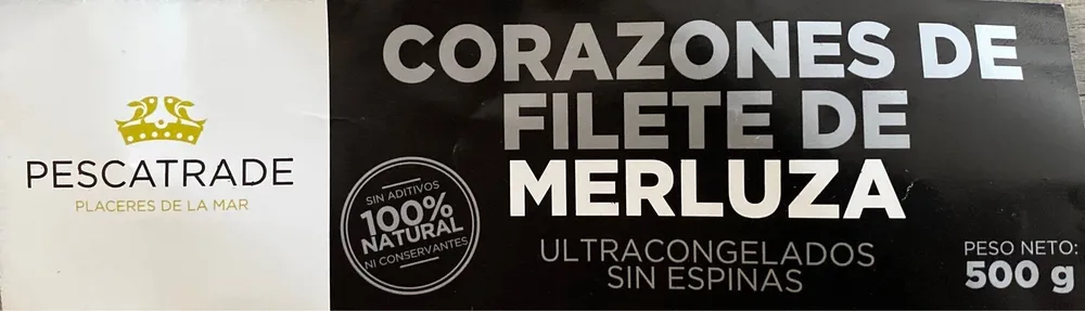 Corazones de filete de merluza