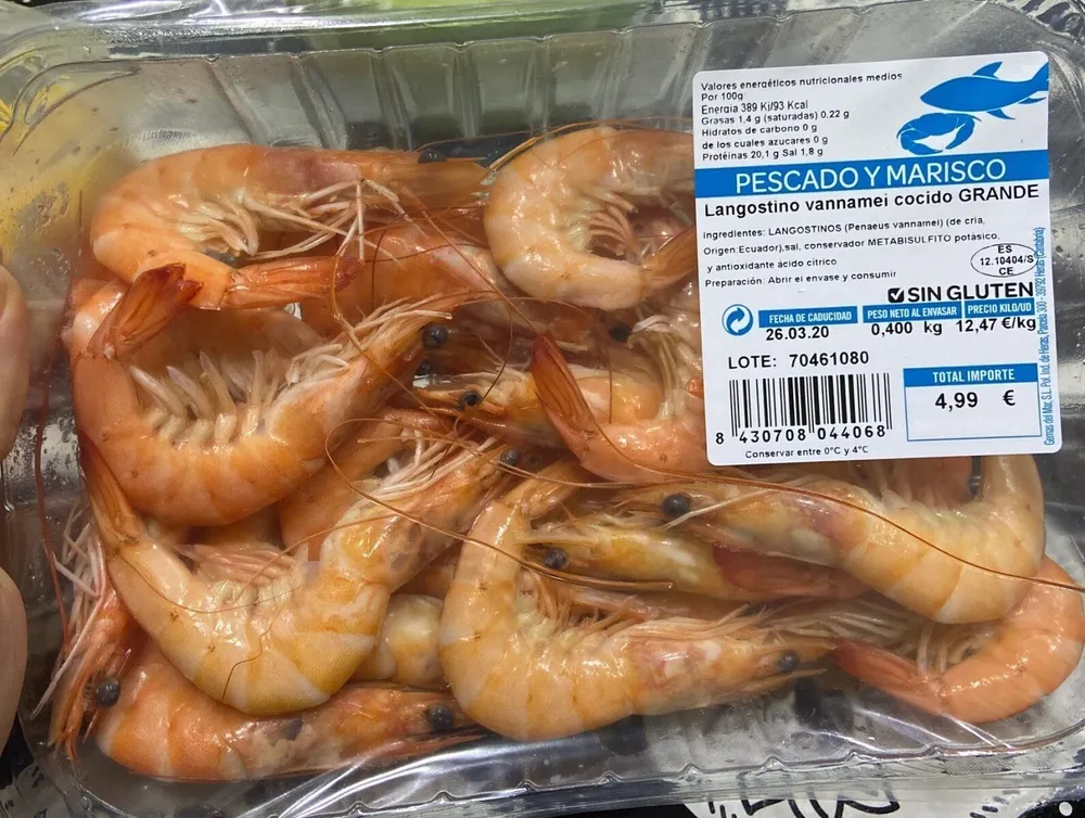 Langostino vannamei cocido GRANDE