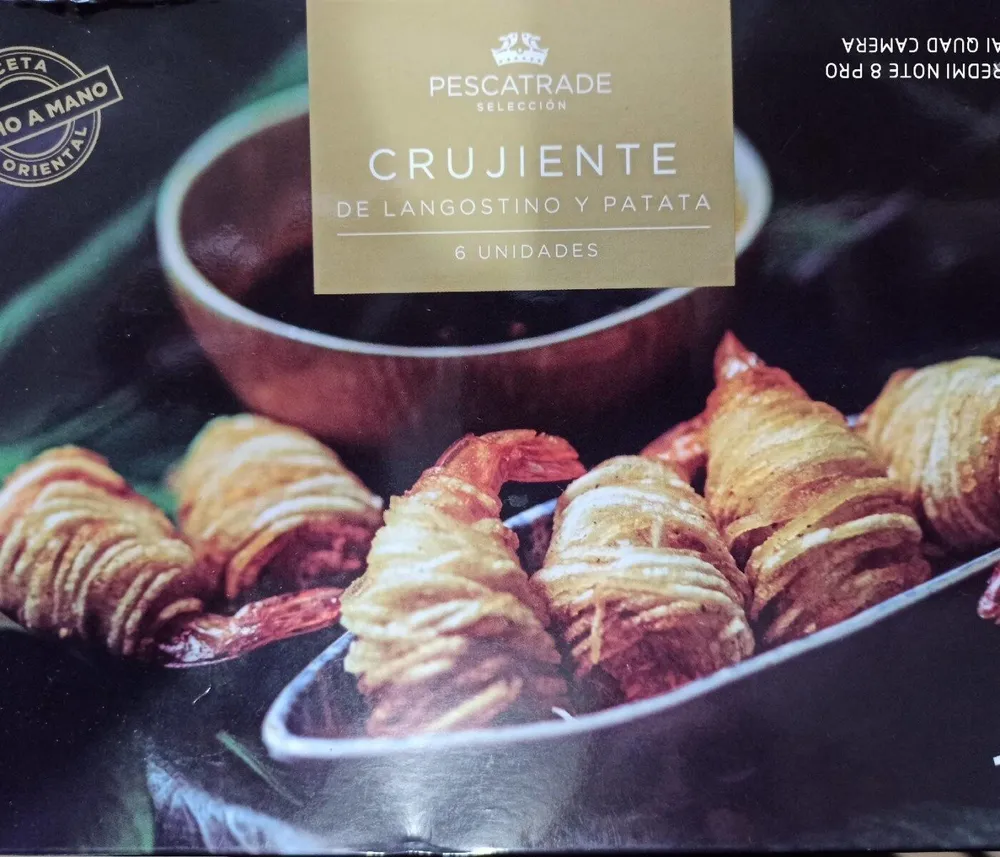 Crujiente de langostino y patata