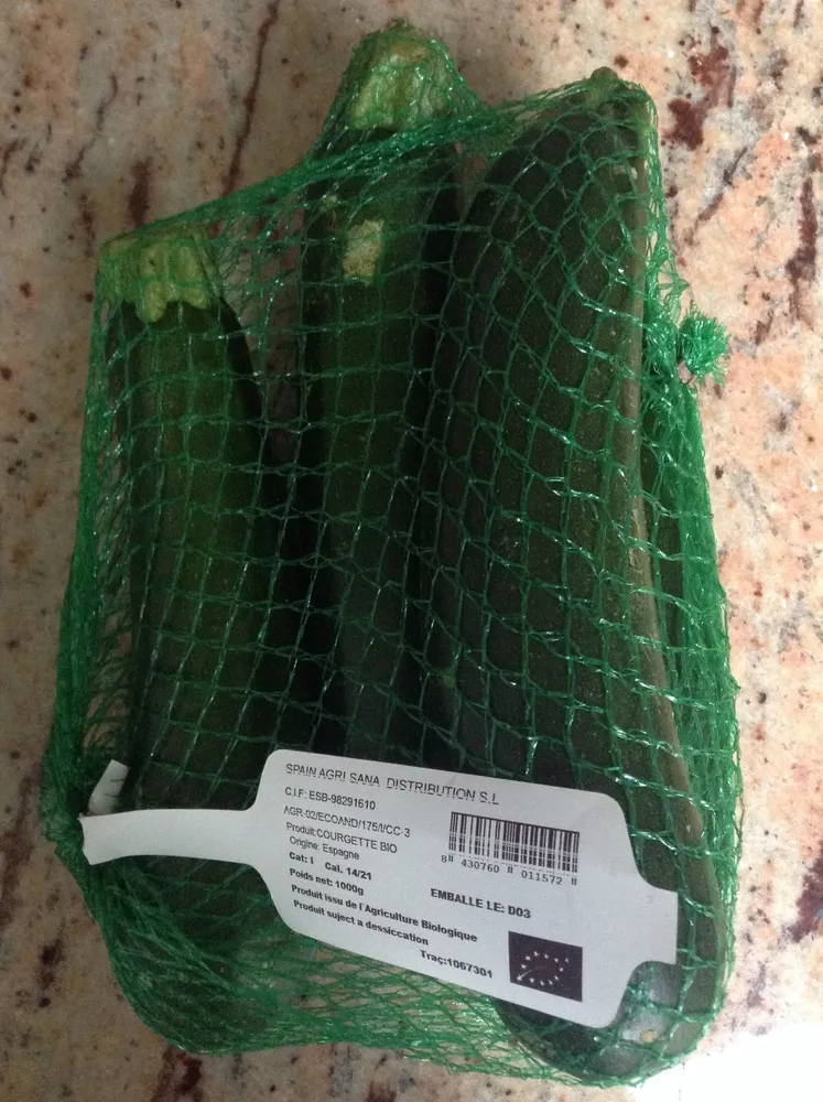Courgettes Issues de l'Agriculture Biologique d'Espagne