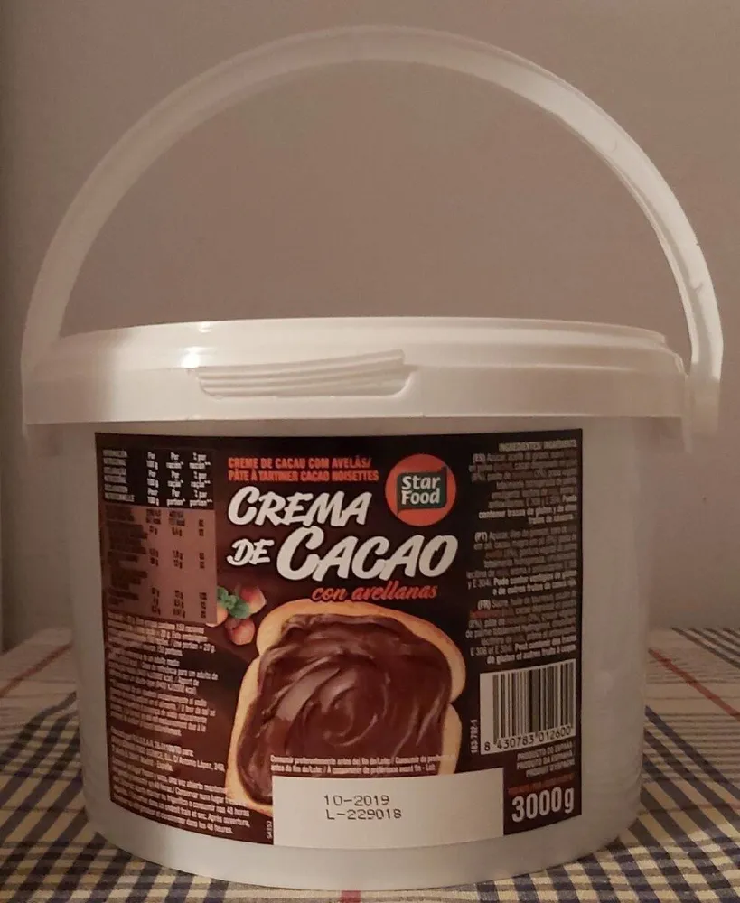 Crema de cacao con avellanas