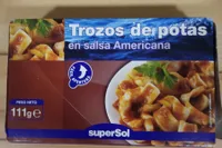Trozos de potas en salsa americana