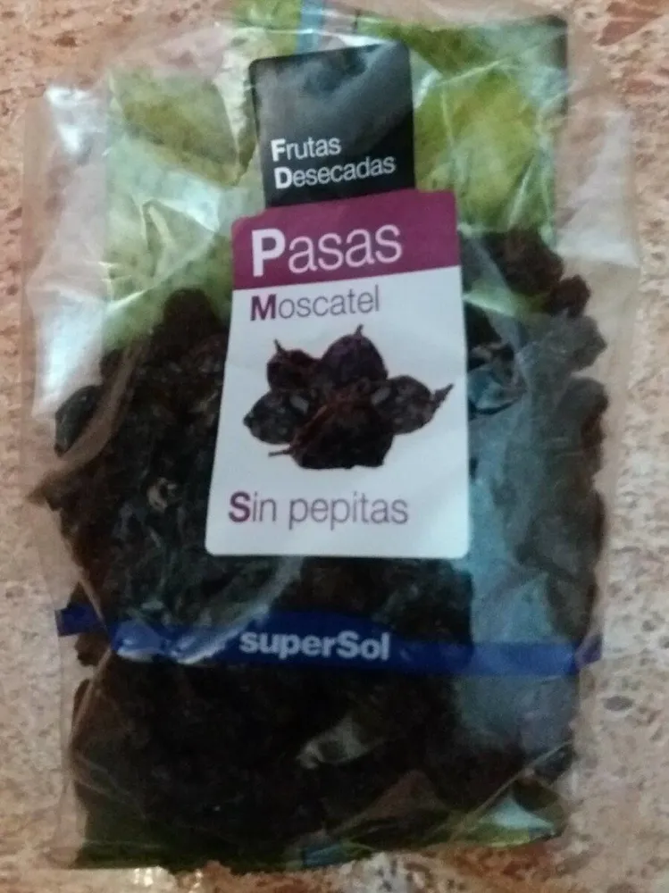 Pasas moscatel sin pepita