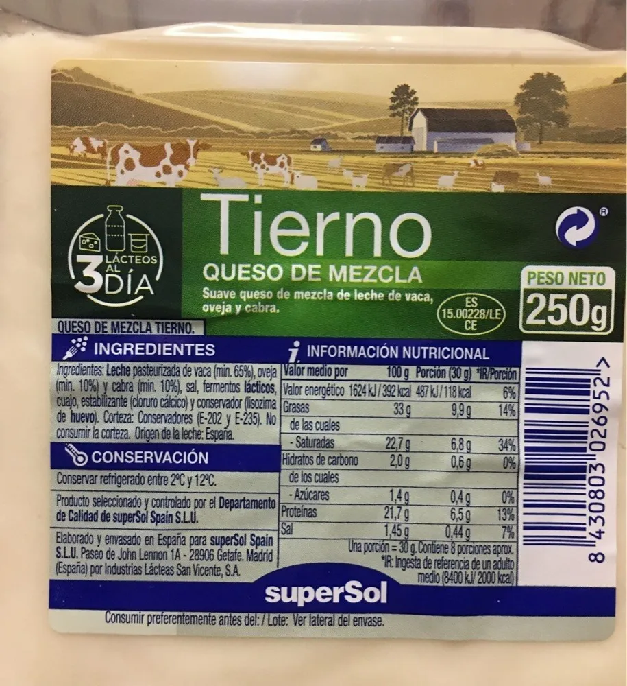 Queso de mezcla tierno