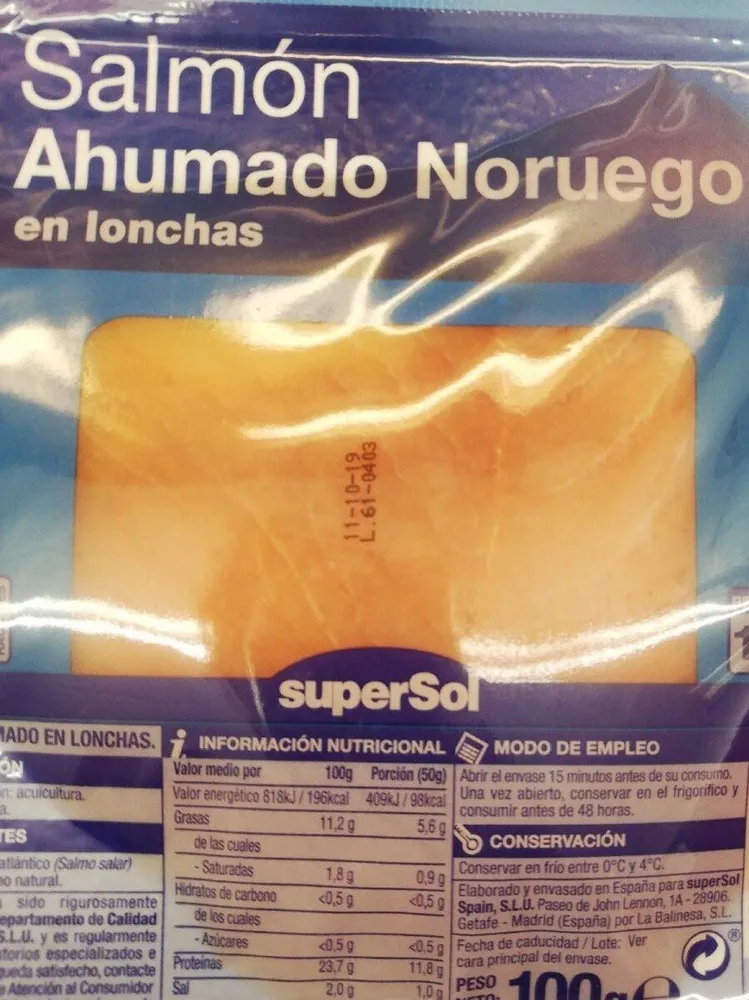 Salmón ahumado noruego
