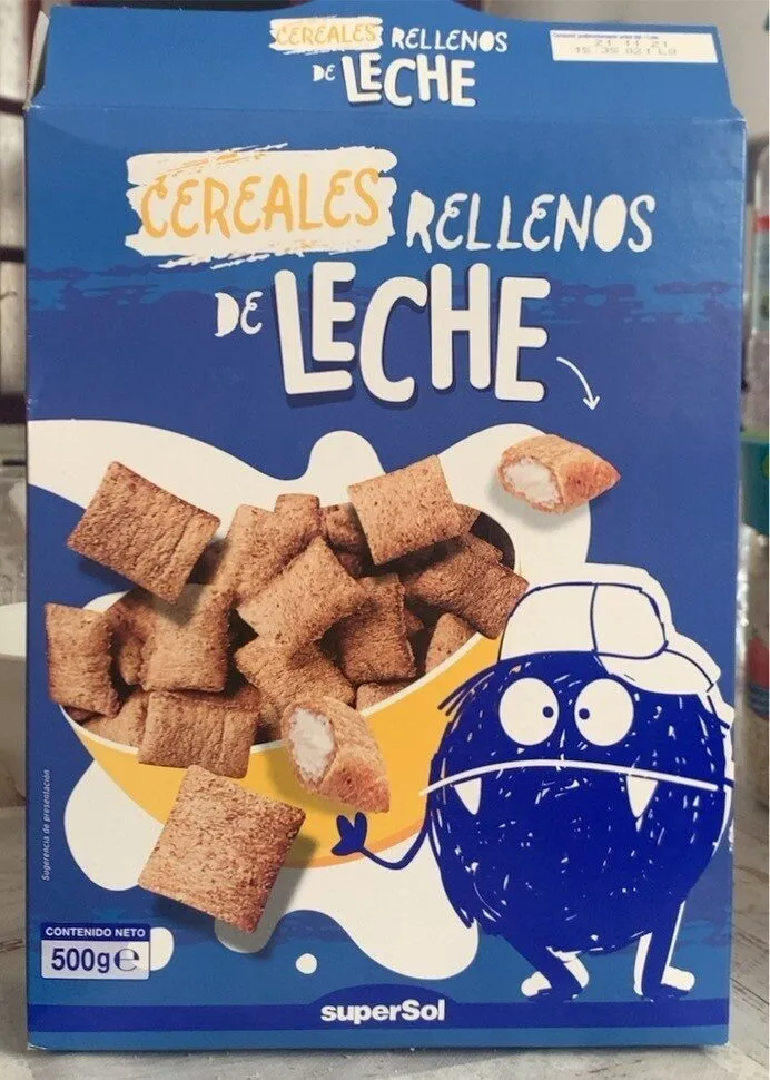 Cereales rellenos de leche