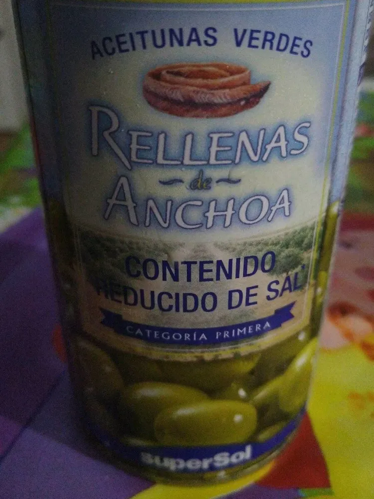 Aceitunas verdes rellenas de anchoa