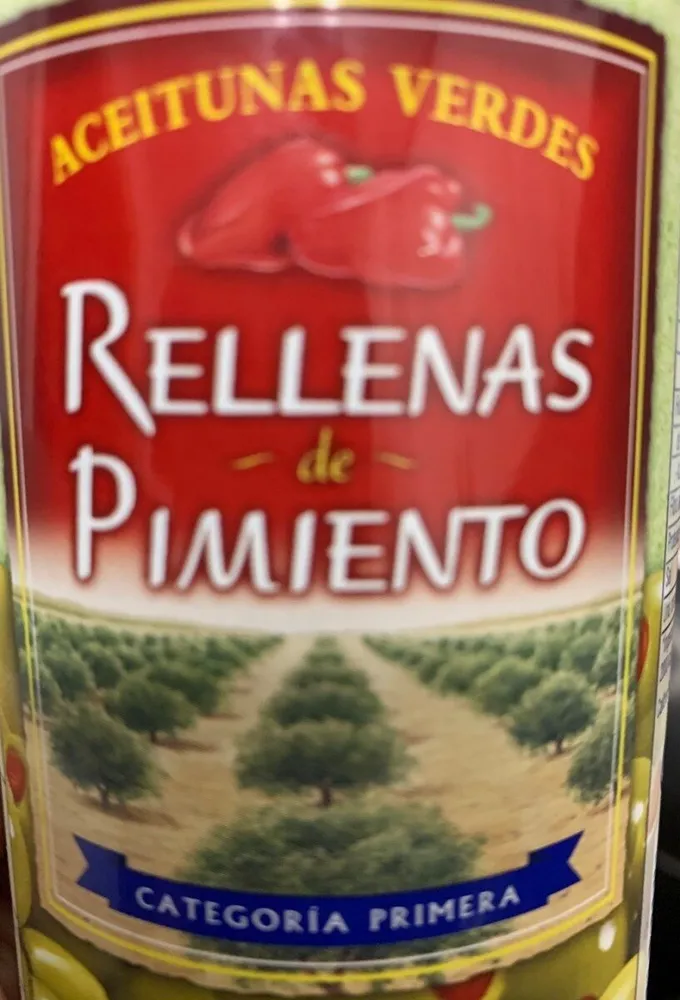 Aceitunas verdes rellenas de pimiento