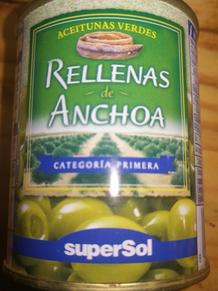 Aceitunas verdes rellenas de anchoa