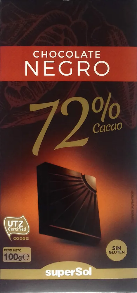 Chocolate negro 72%