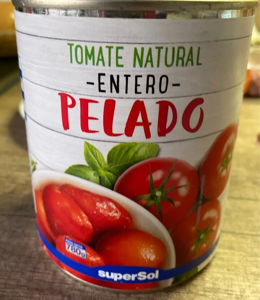 Tomate natural entero pelado