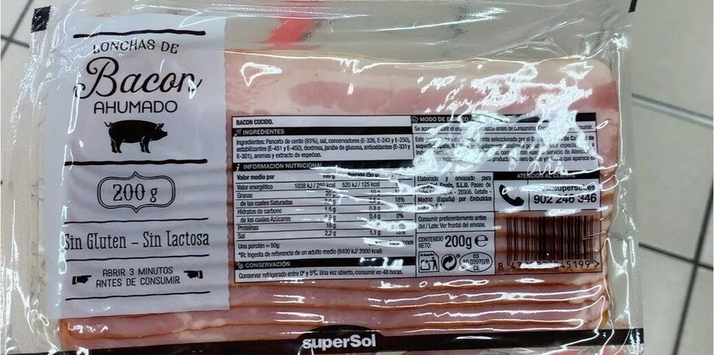 Lonchas de Bacon ahumado