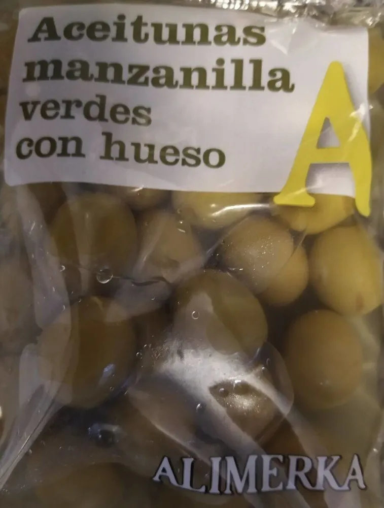 Aceitunas manzanilla verdes con hueso