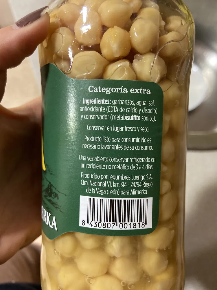 Garbanzos cocidos extra