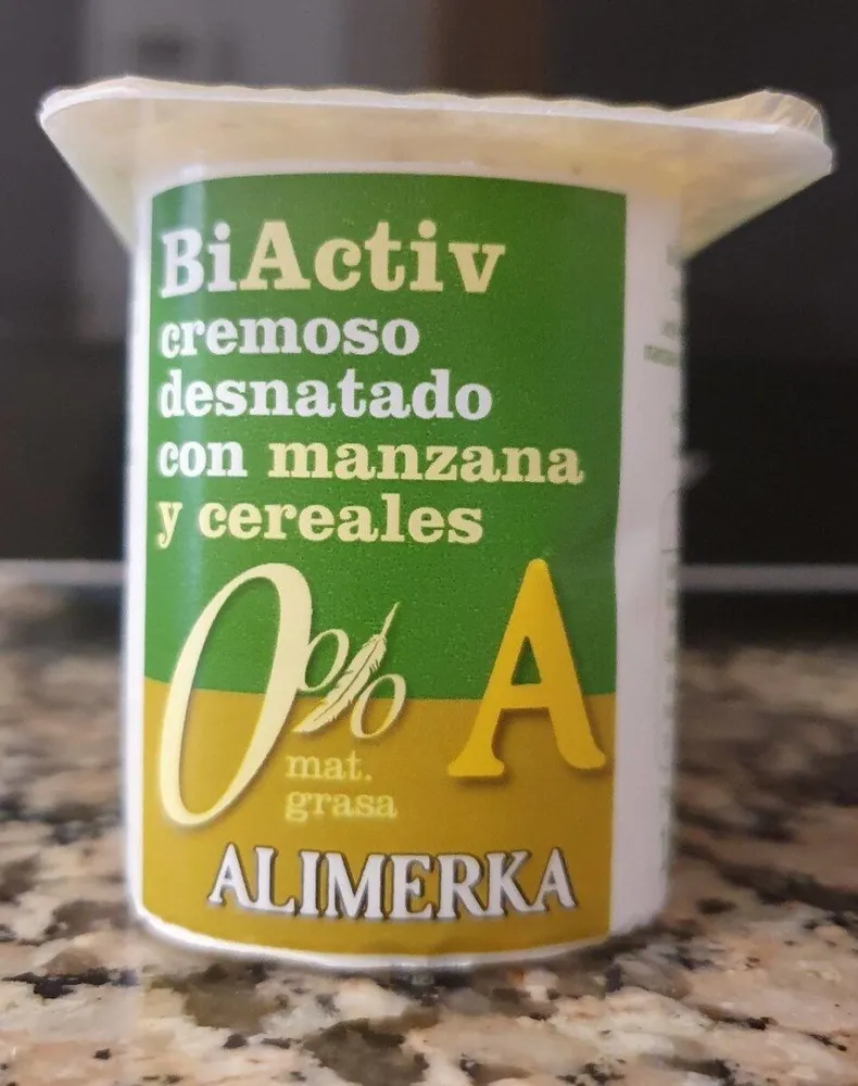 Biactiv cremoso desnatado con manzana y cereales