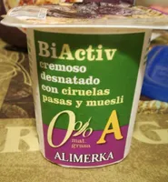 Biactiv cremoso desnatado con ciruelas pasas y muesli