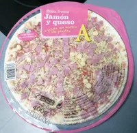 Pizza fresca jamón y queso