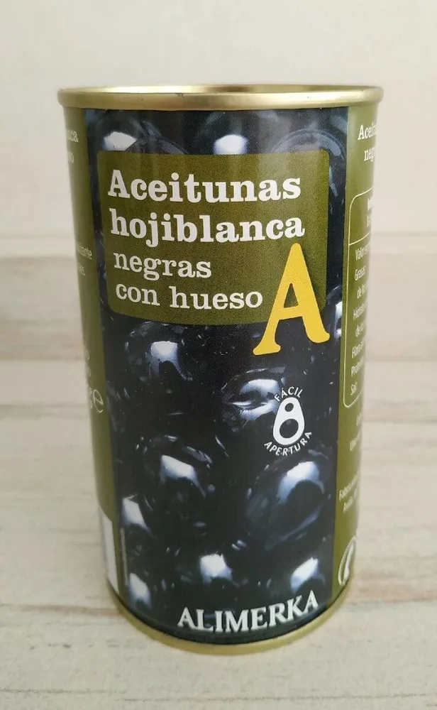 Aceitunas hojiblanca negras con hueso