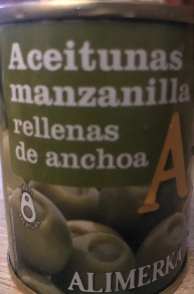 Aceitunas manzanilla rellenas de anchoa