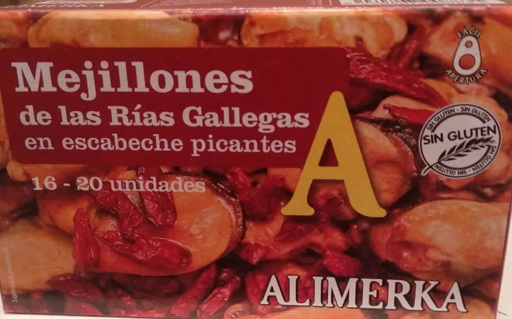 Mejillones de las rías gallegas en escabeche picantes
